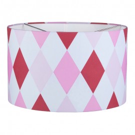 Hanging lamp round - Lozenge pink & red