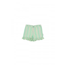 ‘Retro stripes ’ Frills shorts emerald/cream