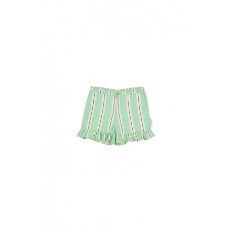 ‘Retro stripes ’ Frills shorts emerald/cream