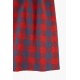 SMALL CHECK "CAT" BRACES LONG SKIRT BURGUNDY/DARK LILAC