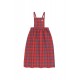 SMALL CHECK "CAT" BRACES LONG SKIRT BURGUNDY/DARK LILAC