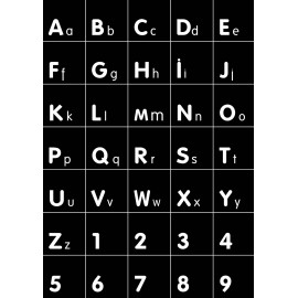 Alphabet/number wall decal black