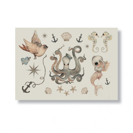 Mrs. Mighetto TEMPORARY TATTOOS A5 OCEAN KIDS