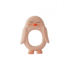 Penguin baby teether - rose