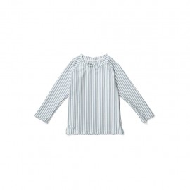 Noah swim tee - Stripe Seablue/white