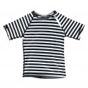 "Black and White Stripes" UV swim tee