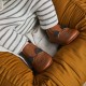 Edith leather slippers - Mr bear mustard