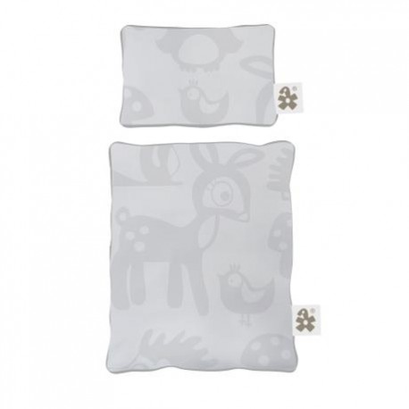 Dolls bed linen - forest grey