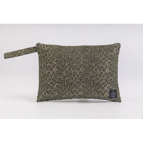 Flat Pouch Metallic Green - Medium