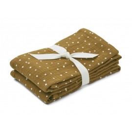 Lewis Muslin Cloth- Confetti olive - 2pack