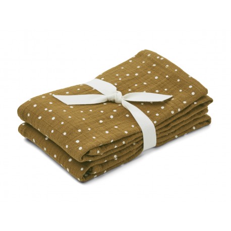 Lewis Muslin Cloth- Confetti olive - 2pack