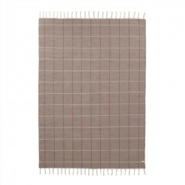 Grid rug carame/offwhite