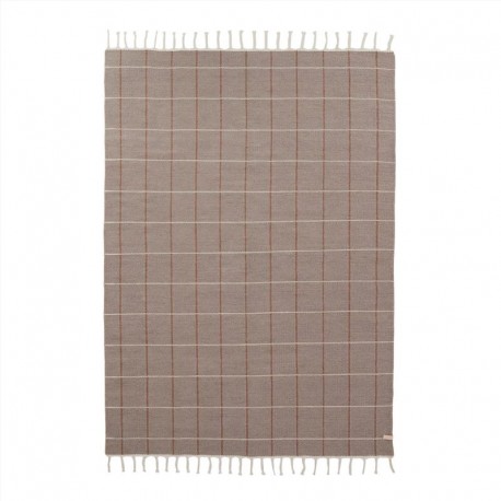 Grid rug carame/offwhite