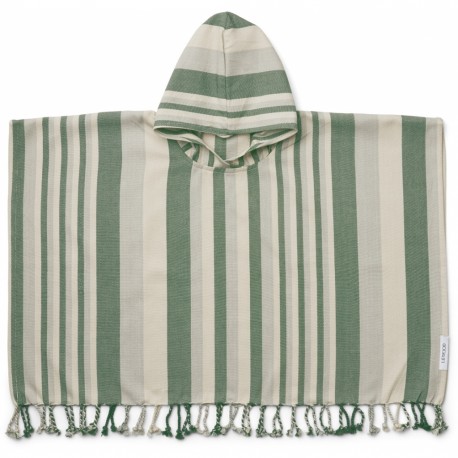 Roomie poncho - garden green/sandy/blue