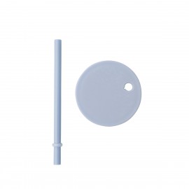 Straw lid light blue for drinking glass