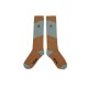 Knee socks - diagonal brown/yellow