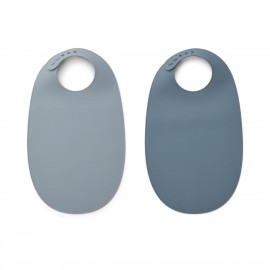 Ilana Silicone Bib - 2 Pack - blue mix