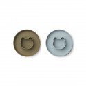 Gordon Plate 2 Pack - Mr bear blue fog/khaki mix