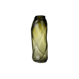 Water swirl vase tall - moss green