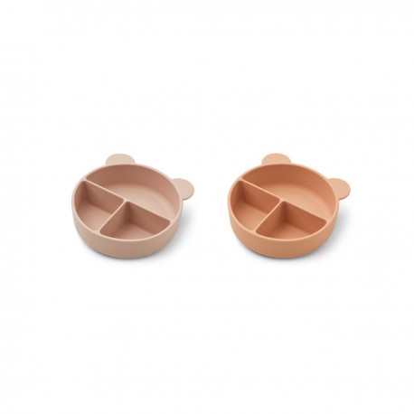 Connie divider bowl - 2pack- rose