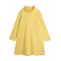Stripe Ribbed Long Sleeve Dress - yellow