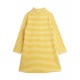 Stripe Ribbed Long Sleeve Dress - yellow