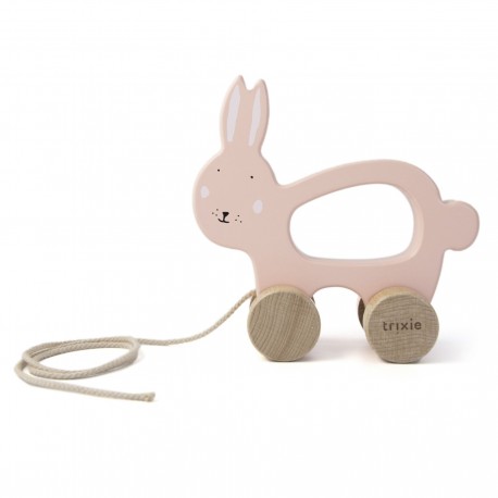 Wooden pull along toy - Mrs. Rabbit