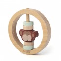 Wooden round rattle - Mr. Monkey