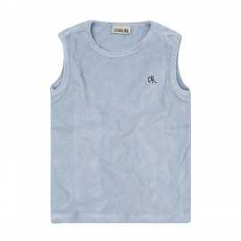 Basic blue fog tank top terry