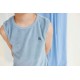 Basic blue fog tank top terry