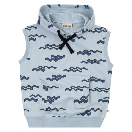 Waves - hoodie sweater no sleeve