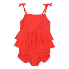 Manuca frill swimsuit - fiery red