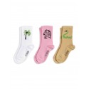 3-pack Zebra Socks - pink