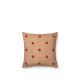Dot Tufted Cushion - Camel/red