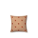 Dot Tufted Cushion - Camel/red