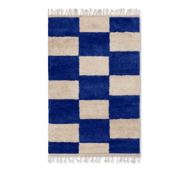 Mara Knotted Rug Bright Blue/Off-White