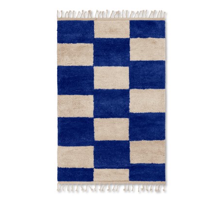 Mara Knotted Rug Bright Blue/Off-White