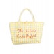 Gingham Check Beach Bag