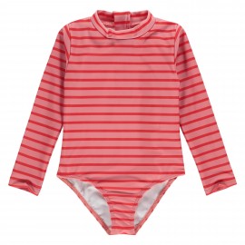 Swimsuit Longsleeve Stripe Pomegranate