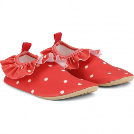 Manuca frill swim shoes - red dot