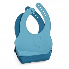 Silicone bib set Fanto - blue