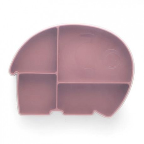 Silicone plate w/lid, Fanto, pink