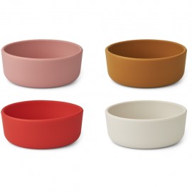 Iggy silicone bowls plain - 4pack - dusty raspberry