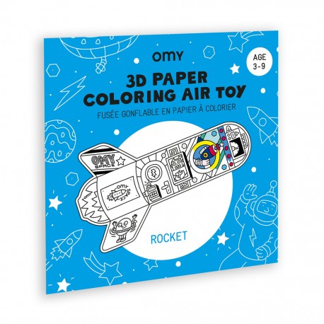 3D Paper Coloring Air toy Rocket