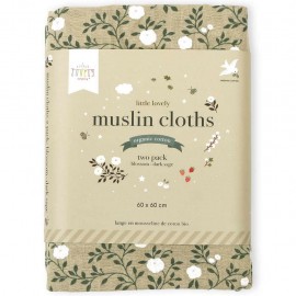 Muslin Cloth Set of 2 Blossom Sage