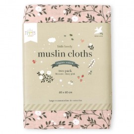 Muslin Cloth Set of 2 Blossom Dusty Pink