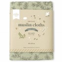 Muslin Cloth Set of 2 Leaves sage