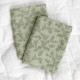 Muslin Cloth Set of 2 Leaves sage