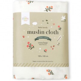 Muslin Cloth XL Leaves - Little Flowers
