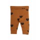 Basic hearts newborn leggings - hearts brown